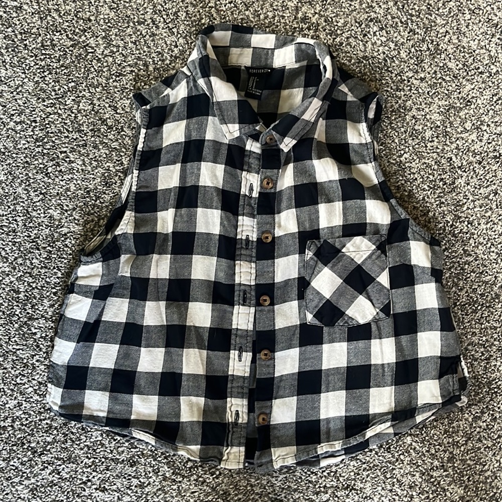 💥 3 for $15 - Forever21 Cropped Collar Gingham Tank
